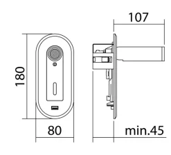Applique*MDC Applique, liseuse encastrable, Palace USB, , LED, 3000K, 145 lm, L8cm, H18cm - blanc mat