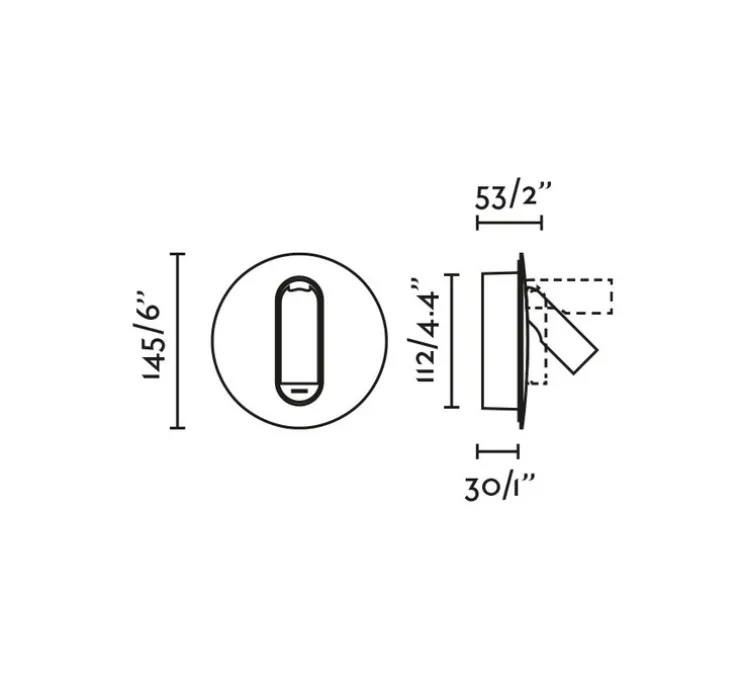 Applique liseuse, encastrable / en saillie, Timit, port USB-C, noir, LED, 2700K, 357 lm, L14,5cm, H14,5cm - Faro