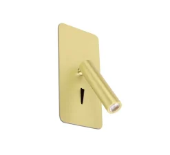 Applique*Faro Applique, liseuse, encastrable, SUAU, or satiné, avec interrupteur, LED, 3000K, 140lm, H17cm, L9,5cm - laiton satiné