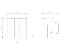 Applique*Astro Applique, Liseuse, Enna Square Switched, or mat, LED, 2700K, 111lm, L11cm, H11cm - Lighting laiton
