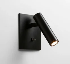 Applique*Astro Applique, Liseuse, Enna Square Switched, , LED, 2700K, 111lm, L11cm, H11cm - Lighting noir mat