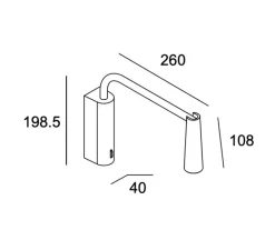 Applique*LEDS C4 Applique, liseuse, Gamma Extend, , LED, 2700k, 137 lm, L26cm, H19,8cm - noir