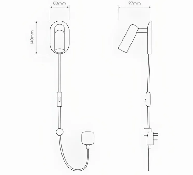 Applique, liseuse, Gio, blanc mat, L8cm, H14cm - Astro