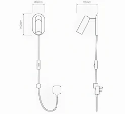 Applique*Astro Applique, liseuse, Gio, , L8cm, H14cm - noir mat