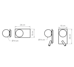 Applique*Luxcambra Applique, liseuse, Glos, , L16cm, H28cm - blanc