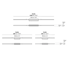 Lampe*CVL Applique, Liseuse, IP LINK 960, double, , LED, IP44, 3000K, 600lm, L96cm, H4,5cm - graphite satiné