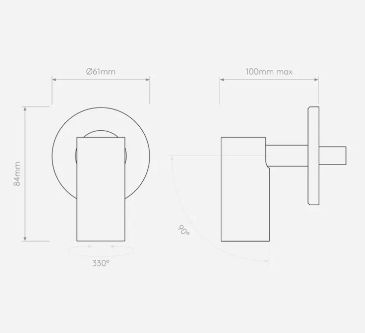 Applique, Liseuse, Micro Recess Unwitched, bronze, LED, 2700K, 164lm, Ø6,1cm, H8,4cm - Astro Lighting