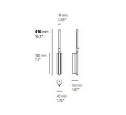 Applique*CVL Applique, Liseuse murale, Link 410, , LED, dimmable, 2700k, 240lm, L5cm, H41cm - laiton