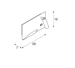 Applique*SLV Applique, Liseuse, Somnila Droite, , LED, 3000K, 490 lm, L28cm, H16cm - blanc