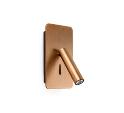 Applique, liseuse, SUAU, bronze, en saillie, avec interrupteur, LED, 3000K, 140lm, L9,5cm, H17cm - Faro