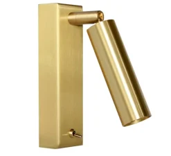 Applique*Tekni Led Applique liseuse, Vortex 2W sur rotule et patère, , LED, 2700K,L4,3cm, H14,5cm - Laiton Brossé vernis mat