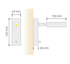 Applique*Tekni Led Applique liseuse, Vortex 2W sur rotule et patère, , LED, 2700K, L4,3cm, H14,5cm - Noir structuré