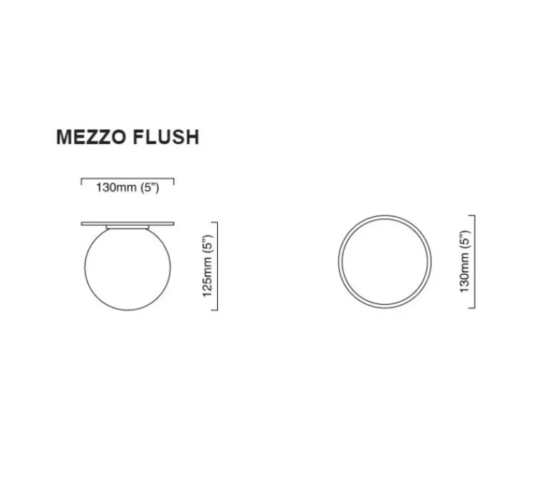 Applique*CTO lighting Applique, Mezzo, Flush, , Ø13cm, P12,5cm, IP44 - laiton