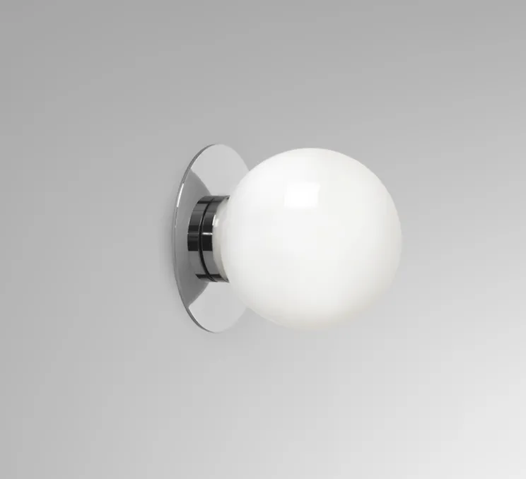Applique, Mezzo Flush Small, nickel poli, Ø13cm, P12,5cm, IP44 - CTO lighting