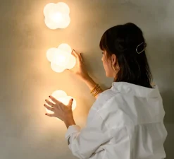 Enfants|Applique*Margaux Keller Collections Applique, Mimosa, , IP44, Ø16,7cm, H14,7cm - blanc, laiton