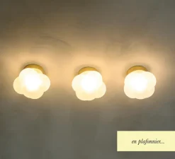 Enfants|Applique*Margaux Keller Collections Applique, Mimosa, , IP44, Ø16,7cm, H14,7cm - blanc, laiton