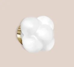 Enfants|Applique*Margaux Keller Collections Applique, Mimosa, , IP44, Ø16,7cm, H14,7cm - blanc, laiton