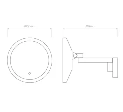 Applique miroir de salle de bain, Nagoya, noir mat, IP44, L25-34,5cm, H25cm - Astro