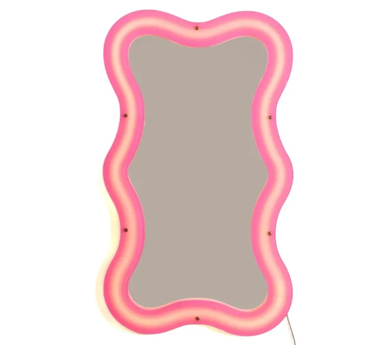 Applique*Seletti Applique, miroir lumineux, Supercurve H102, , L102,5cm, H59,77cm - rose