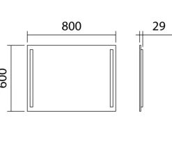 Applique, miroir lumineux, Reflex, finition miroir, IP44, LED, dim, 3000-4000-5500K, 1800 lm, L80cm, H60cm - MDC