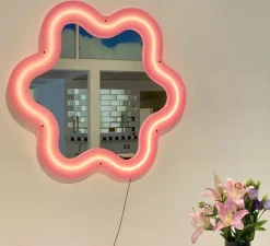 Applique*Seletti Applique, miroir lumineux, Supercurve fleur H108, , L118,5cm, H108cm - rose
