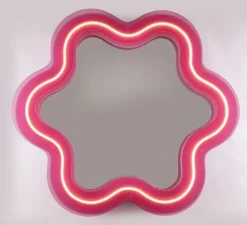Applique*Seletti Applique, miroir lumineux, Supercurve fleur H108, , L118,5cm, H108cm - rose