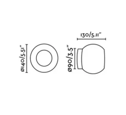 Applique*Faro Applique, Moy Led, , IP44, LED, 3000K, 220 lm, Ø14cm, P13cm - noir mat