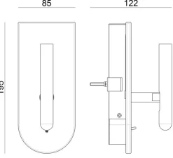 Applique murale, 1 night, avec interrupteur, noir et or, LED, 3000K, 363 lm, L8,5cm, H19,5cm - Stilnovo