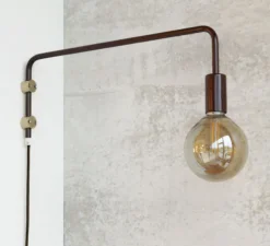 Applique murale à potence pivotante, adam, marron, L4,2cm, H21cm - Zangra