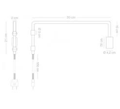Applique murale à potence pivotante, adam, marron, L4,2cm, H21cm - Zangra