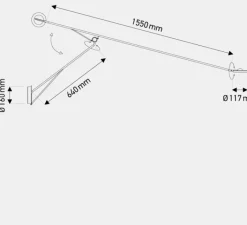 Applique*DCW éditions Paris Applique murale, Aaro, , L155cm, H75cm, LED, 2700K, 350lm - DCW noir