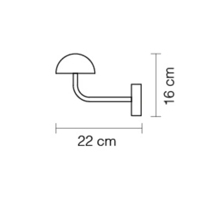 Applique*Luxcambra Applique murale, Absidiola A mini, indirecte, , LED, 2700K, 420 lm, L10cm, H16cm - albâtre, noir