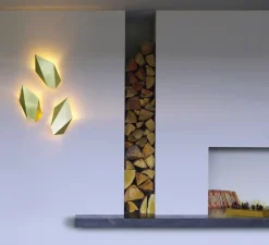 Applique murale, Abstract, laiton satiné, L20,4cm, H38cm - CTO lighting