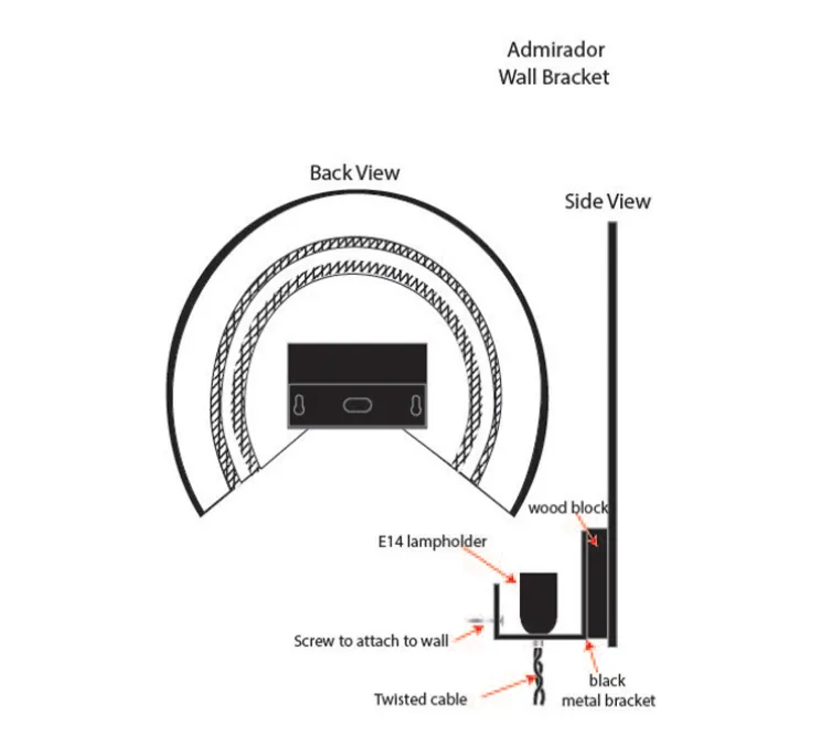 Applique murale, Admirador Small, marron noisette, L29cm, H25,5cm - GOLDEN Editions