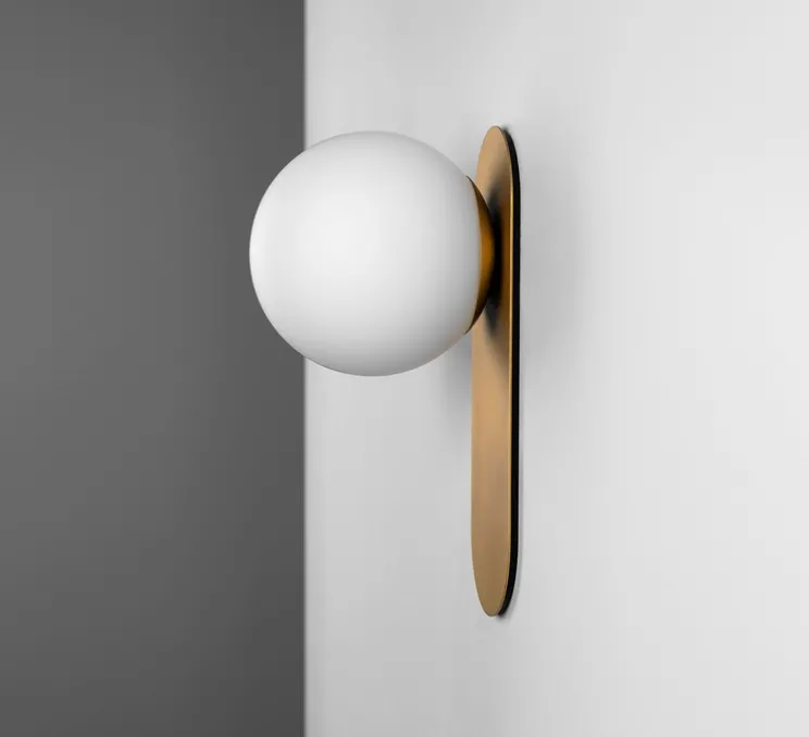Applique murale, Adrion MD, laiton, verre opale, L15cm, H30,5cm - Schwung