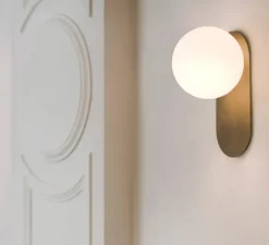 Applique murale, Adrion SM, laiton, verre opale, L15cm, H23cm - Schwung