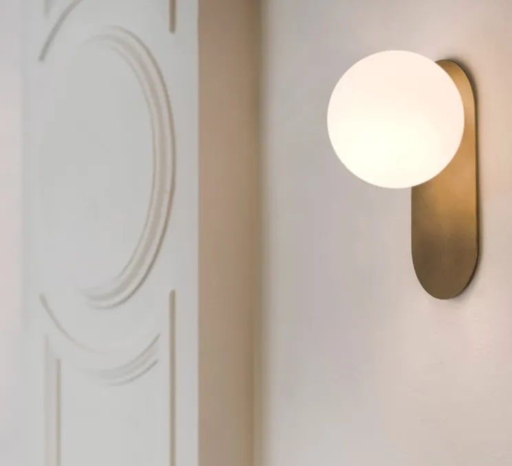 Applique murale, Adrion SM, laiton, verre opale, L15cm, H23cm - Schwung