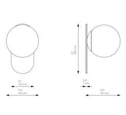 Applique murale, Adrion SM, laiton, verre opale, L15cm, H23cm - Schwung