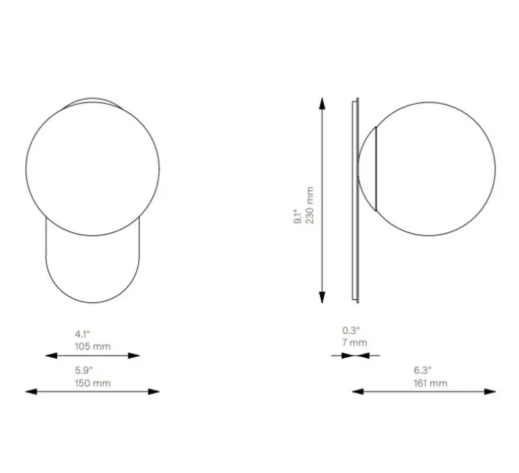 Applique murale, Adrion SM, laiton, verre opale, L15cm, H23cm - Schwung