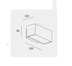 Applique*LEDS C4 Applique murale, Afrodita LED, , IP65, LED, dim, 4000K, 1004 lm, L22cm, H9cm - gris