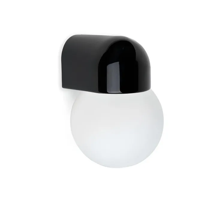 Applique murale, Agnes, avec glass003, noir, IP54, L12,5cm, H20cm - Zangra