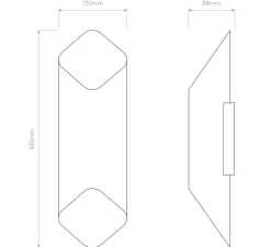 Applique*Astro Applique murale, Ako 420, , LED, dim, 2700K, 531 lm, L13cm, H42cm - blanc, or