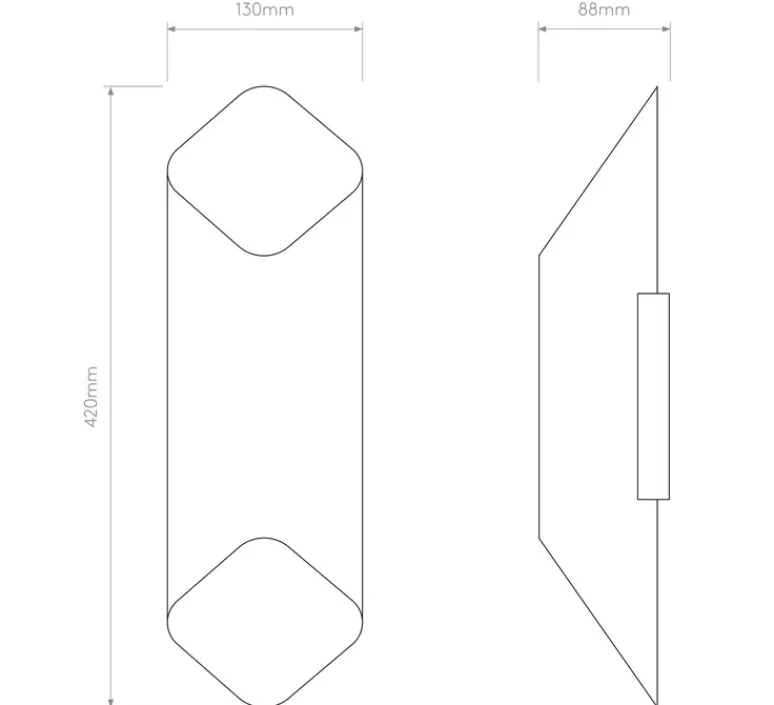 Applique*Astro Applique murale, Ako 420, , LED, dim, 2700K, 531 lm, L13cm, H42cm - blanc, or