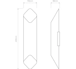 Applique*Astro Applique murale, Ako 600, , LED, dim, 2700K, 491 lm, L13cm, H60cm - noir et or