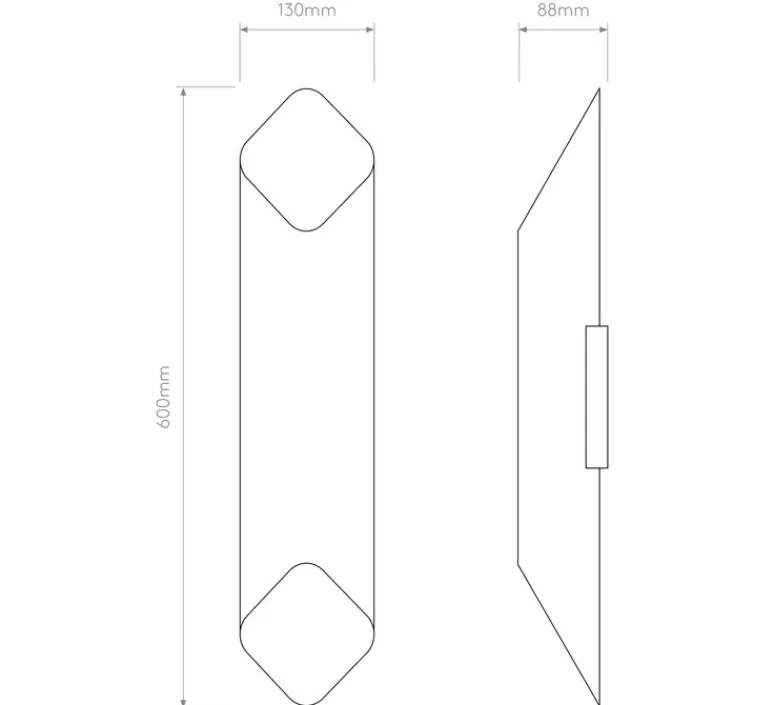 Applique*Astro Applique murale, Ako 600, , LED, dim, 2700K, 491 lm, L13cm, H60cm - noir et or