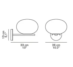 Applique murale, ALBA 176, laiton, opale, Ø26cm, H30cm - OLUCE