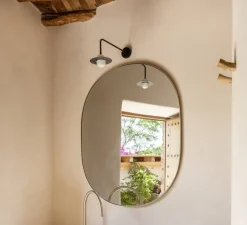 Applique*Contain Applique murale, Alba Arm, , L15cm, H22cm - laiton noirci, verre givré