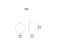 Applique murale, Alba, Blanc, laiton satiné, L26cm, H32cm - Oluce