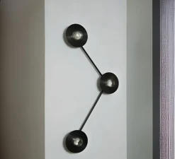 Applique*Contain Applique murale, Alba Triple Wall Angle, , L15cm, H85cm - laiton noir, verre transparent