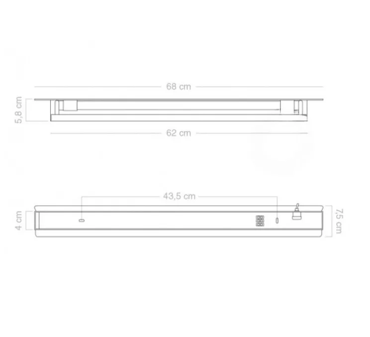 Applique murale, Albert, blanc, L68cm, H7,5cm - Zangra